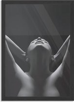Poster Mooie Vrouw met ontbloot Bovenlichaam Rechthoek Verticaal Met Lijst L (40 X 50 CM) - Zwarte Lijst - Wanddecoratie - Posters