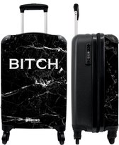 NoBoringSuitcases.com - Zwarte marmer koffer dames - Past binnen 55x40x20 cm en 55x35x25 cm - Trolley handbagage vrouwen - Valiezen met wieltjes volwassenen - Reiskoffer op wielen zwart - Carryon rolkoffer lichtgewicht - Weekendtas - Koffers