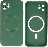 Hoesje Geschikt voor iPhone 11 - Back Cover - MagSafe Hoesje met Camera Beschermer - Donker Groen