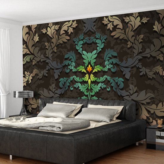 Fotobehangkoning - Behang - Vliesbehang - Fotobehang Dansende Bladeren - Dancing leaves - 400 x 280 cm