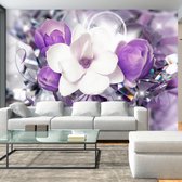 Fotobehangkoning - Behang - Vliesbehang - Fotobehang - Purple Empress - Paarse Romantiek - Bloemen - 300 x 210 cm