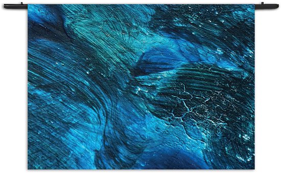 Velours Wandkleed Abstrat Blauw Rechthoek Horizontaal S (40 X 60 CM) - Wandkleden - Met roedes