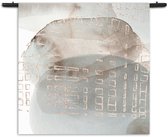 Mezo Wandkleed Abstract Rustige Tinten met Accent 01 Rechthoek Vierkant M (90 X 90 CM) - Wandkleden - Met roedes
