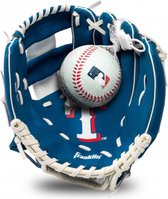 Franklin 9,5 Inch Youth MLB Glove and Ball Set Team Rangers