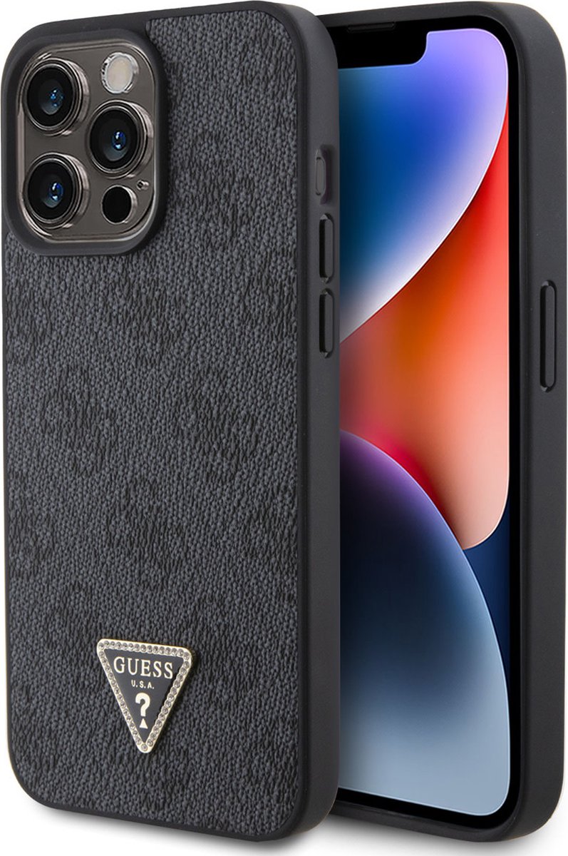 Guess 4G Triangle Logo Back Case voor Apple iPhone 15 Pro Max (6.7") - Grijs