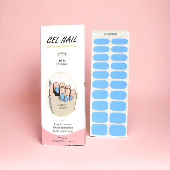 Foto: Nailglow gel nagel wraps babyblauw gel nagel stickers gel nagel folie nail wraps bij elke 2 pakjes die je besteld ontvang je een gratis nagelriemolie pen t w v 7 85 gel nail stickers nail art nail foil