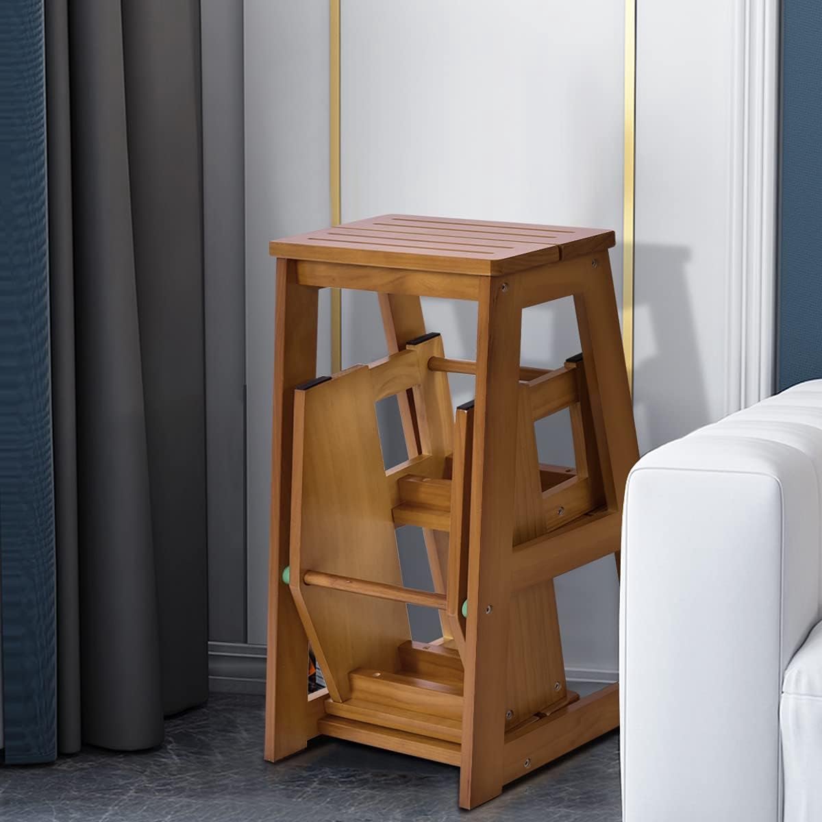 Stalen opstap met 3 houten treden | Opstappen