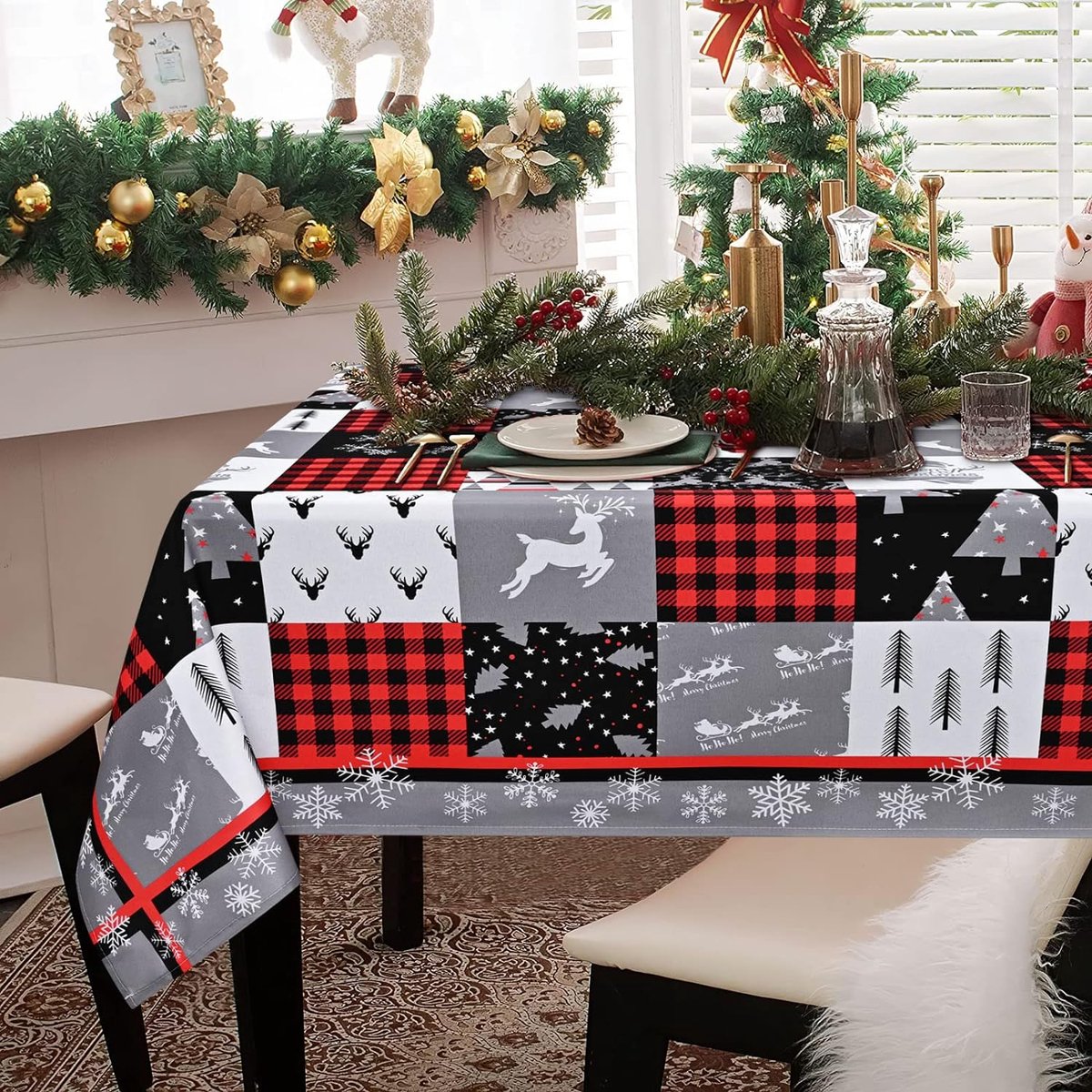 Nappe De Noël Rose Avec Flocons De Neige 2,20 X 1,40 M - 1 Unité Par 3,50