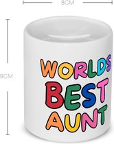 Akyol - world's best aunt Spaarpot - Tante - beste tante - verjaardagscadeau - cadeau voor tante - gift - kado - 350 ML inhoud