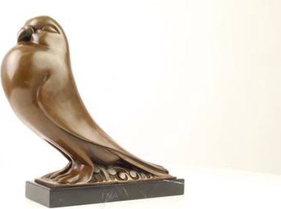 Beeld duif - sculptuur - brons - 29 cm hoog