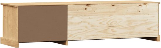 Meuble TV En Pin Massif – Teinte Miel – 140x35x40 Cm – Naturel Et Chaleureux