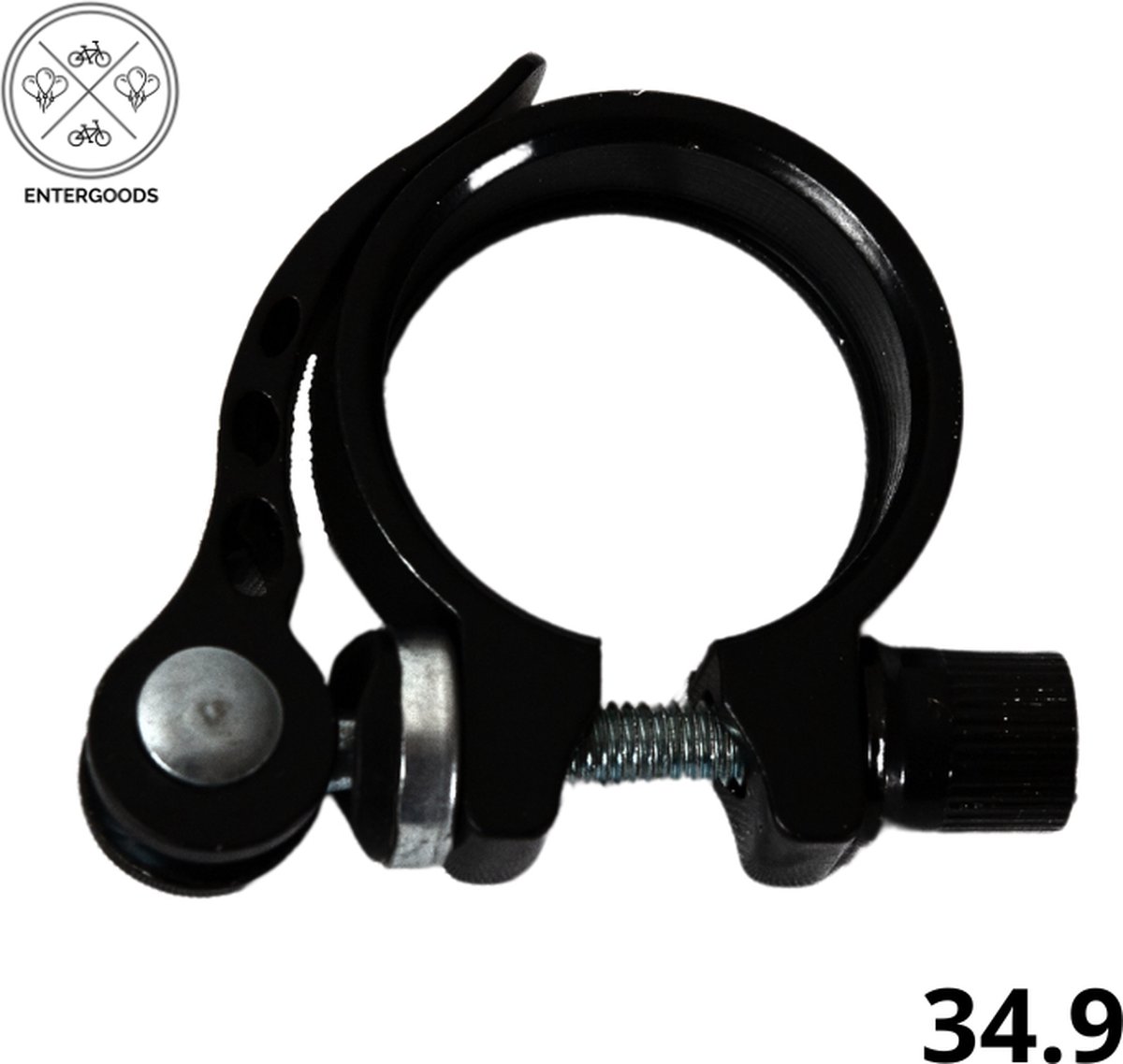 Entergoods® - Zadelpenklem met Snelspanner - Zwart - Maat Ø 34.9 - Fiets Accessoires - Zadelklem - Klem voor Zadel
