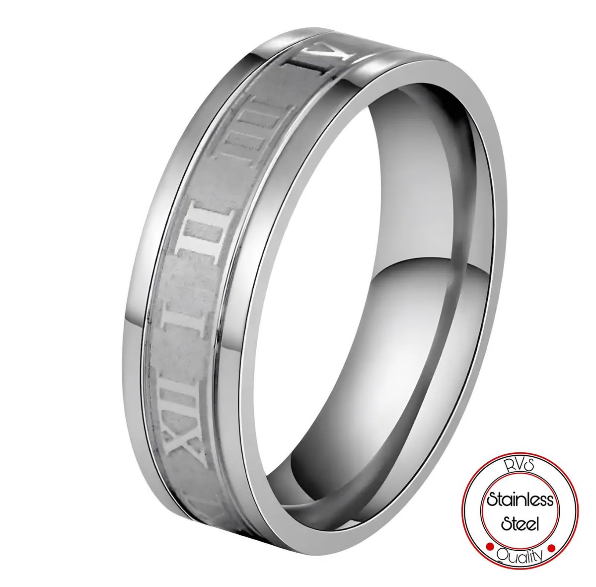 Roman Ring | Zilver | Ringen Mannen | 18mm | Ring Heren | Mannen Cadeau voor Man Cadeautjes | Vaderdag | Vaderdag Cadeau