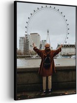 Akoestisch Schilderij London Eye Rechthoek Verticaal Pro XL (86 X 120 CM) - Akoestisch paneel - Akoestische Panelen - Akoestische wanddecoratie - Akoestisch wandpaneel