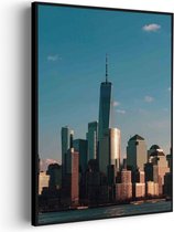 Akoestisch Schilderij New York Gebouwen Skyline Rechthoek Verticaal Basic XXL (107 X 150 CM) - Akoestisch paneel - Akoestische Panelen - Akoestische wanddecoratie - Akoestisch wandpaneel