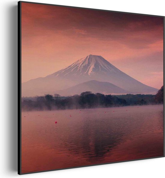 Akoestisch Schilderij Fuji 2 Vierkant Pro XXL (140 X 140 CM) - Akoestisch paneel - Akoestische Panelen - Akoestische wanddecoratie - Akoestisch wandpaneel