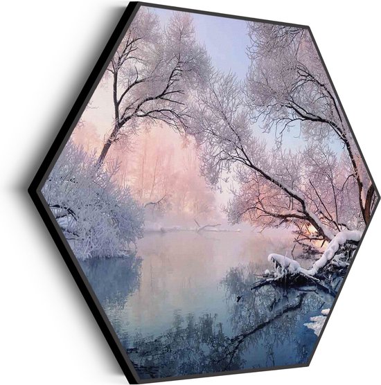 Akoestisch Schilderij Winter is coming Hexagon Basic XL (140 X 121 CM) - Akoestisch paneel - Akoestische Panelen - Akoestische wanddecoratie - Akoestisch wandpaneel