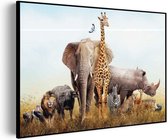 Akoestisch Schilderij De dieren van Zuid Afrika Rechthoek Horizontaal Pro XXL (150 x 107 CM) - Akoestisch paneel - Akoestische Panelen - Akoestische wanddecoratie - Akoestisch wandpaneel