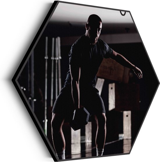Akoestisch Schilderij Gewicht Heffen In De Sportschool Hexagon Basic L (100 X 86 CM) - Akoestisch paneel - Akoestische Panelen - Akoestische wanddecoratie - Akoestisch wandpaneel