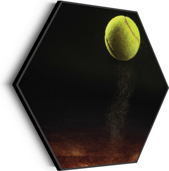 Akoestisch Schilderij Tennisbal Op Grevel Hexagon Basic L (100 X 86 CM) - Akoestisch paneel - Akoestische Panelen - Akoestische wanddecoratie - Akoestisch wandpaneel