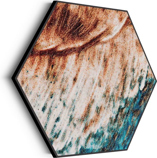 Tableau Acoustique Art Oranje bleu Hexagon Basic L (100 X 86 CM) - Panneau acoustique - Panneaux acoustiques - Décoration murale acoustique - Panneau mural acoustique Coton L (100