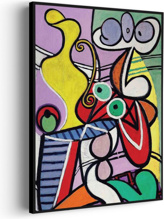 Akoestisch Schilderij Picasso stilleven op een stoel 1931 Rechthoek Verticaal Basic XL (86 X 120 CM) - Akoestisch paneel - Akoestische Panelen - Akoestische wanddecoratie - Akoestisch wandpaneel