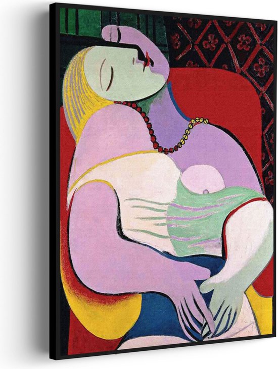 Akoestisch Schilderij Picasso Een Droom 1932 Rechthoek Verticaal Pro XXL (107 X 150 CM) - Akoestisch paneel - Akoestische Panelen - Akoestische wanddecoratie - Akoestisch wandpaneel