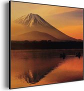 Akoestisch Schilderij Fuji Vierkant Pro XL (100X100) - Akoestisch paneel - Akoestische Panelen - Akoestische wanddecoratie - Akoestisch wandpaneel