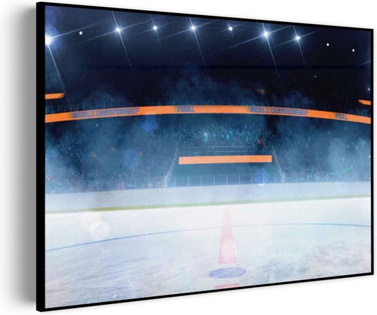 Akoestisch Schilderij Ijshockey Pitch Rechthoek Horizontaal Basic XL (120 x 86 CM) - Akoestisch paneel - Akoestische Panelen - Akoestische wanddecoratie - Akoestisch wandpaneel