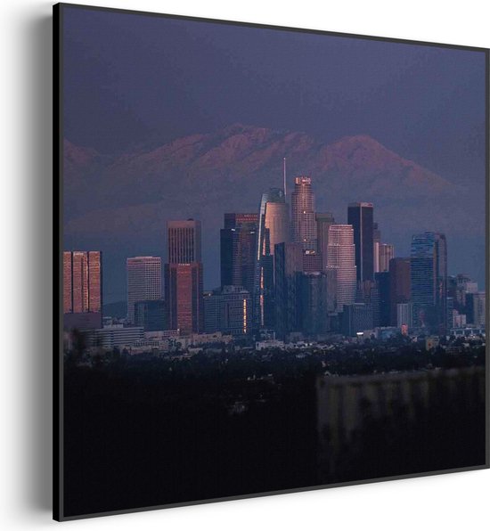Akoestisch Schilderij Los Angeles Vierkant Basic XXL (140 X 140 CM) - Akoestisch paneel - Akoestische Panelen - Akoestische wanddecoratie - Akoestisch wandpaneel