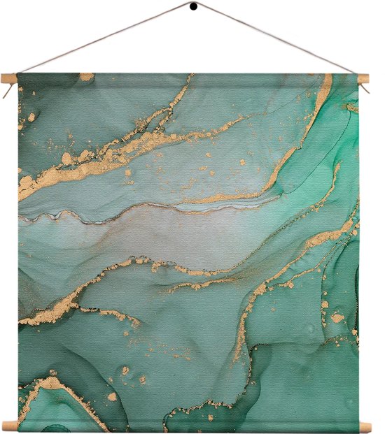 Textielposter Marmer Look Colored 06 Vierkant XL (60 X 60 CM) - Wandkleed - Wanddoek - Wanddecoratie