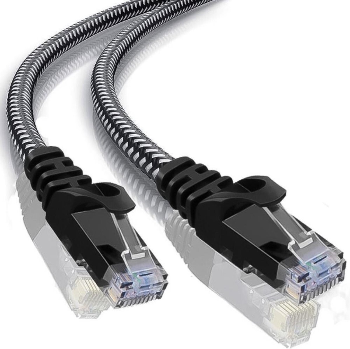 CAT 6 - U/UTP - Netwerk kabel - Afgeschermd - Gevlochten mantel - CU kern - 0.25 meter - Allteq