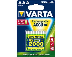Batterijen AAA 4 Stuks Varta Oplaadbaar