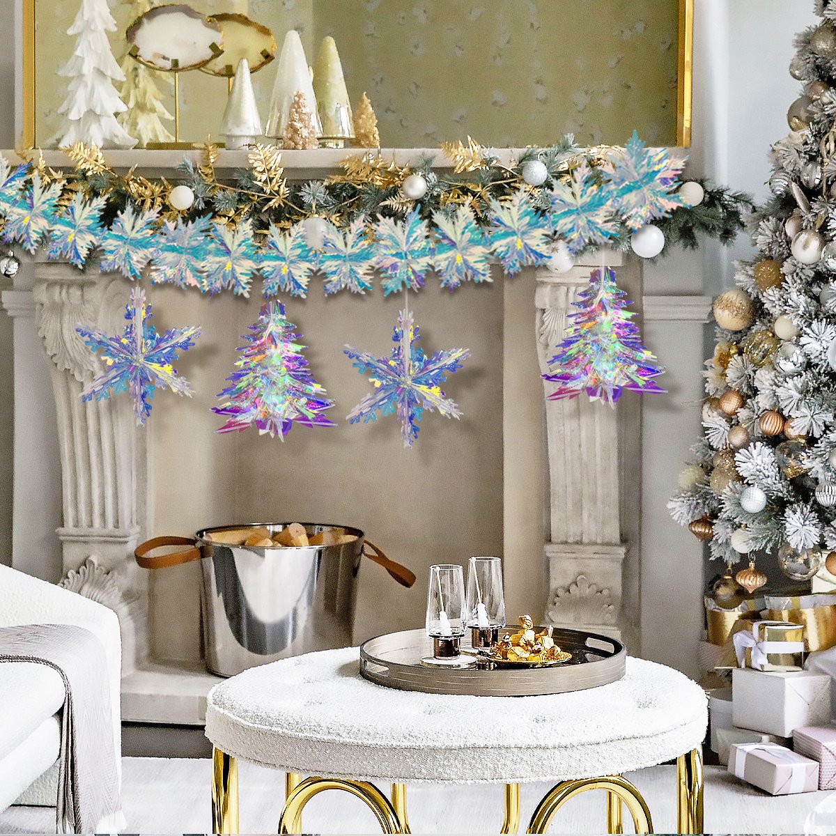 Kerstversiering Kerstdecoratie Kerst Slinger Guirlande Kerst Versiering Kerst Decoratie Boom Slingers Glinster - 5 Stuks – foto 4