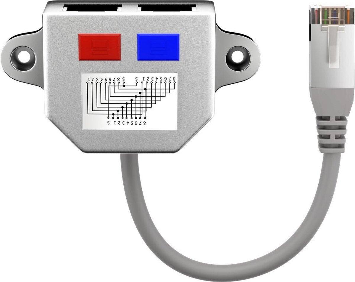 ISDN splitter - 1x RJ45 (m) - 2x RJ45 (v) - 1:1 geconnecteerd - 015 meter