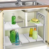 Organisateur De Rangement Sous évier, Support Coulissant En Métal à 2 Niveaux Pour Cuisine Et Salle De Bain Blanc 1 Paquet 98890364