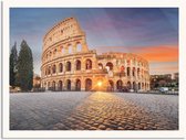 Poster Het Colosseum Rome 02 Rechthoek Horizontaal Met Lijst L (50 X 40 CM) - Witte Lijst - Wanddecoratie - Posters