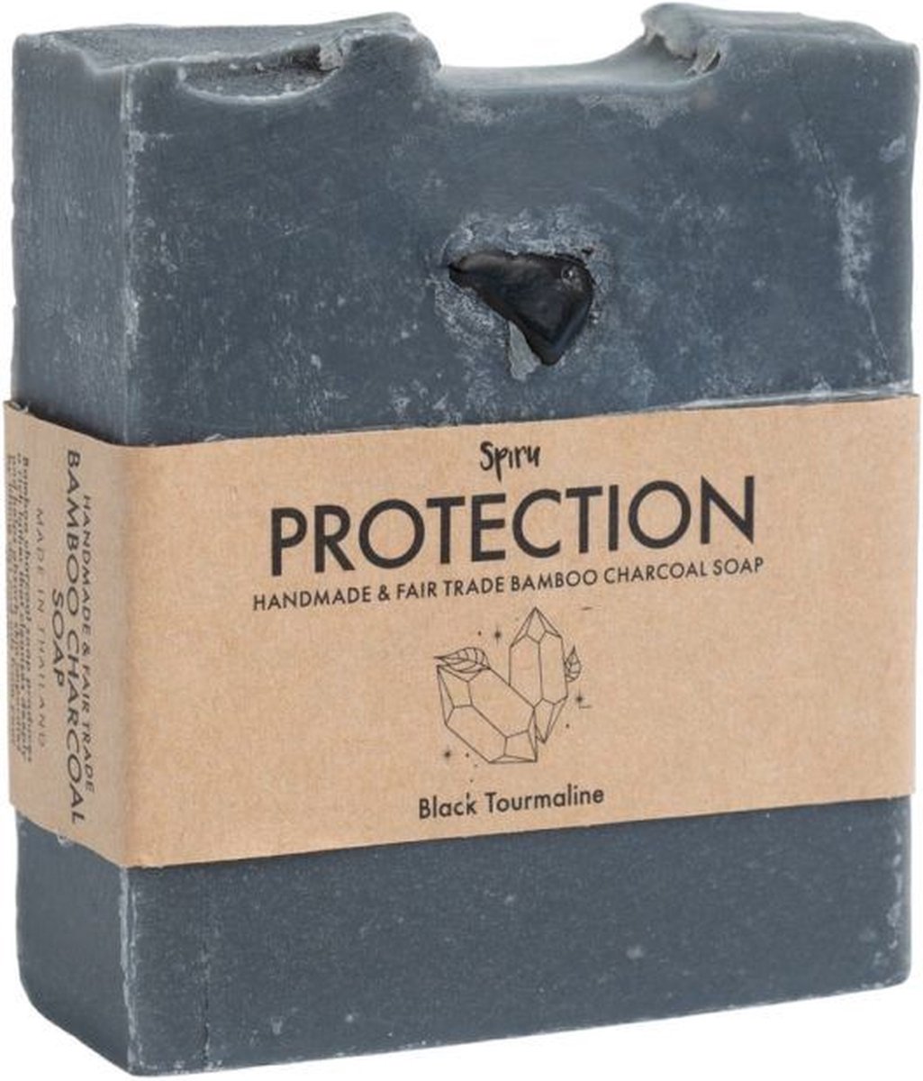 Fair Trade Edelsteen Zeep – Bescherming (Toermalijn & Bamboe-Houtskool)