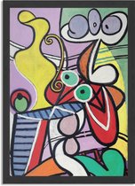 Poster Picasso stilleven op een stoel 1931 Rechthoek Verticaal Met Lijst XL (50 X 70 CM) - Zwarte Lijst - Wanddecoratie - Posters