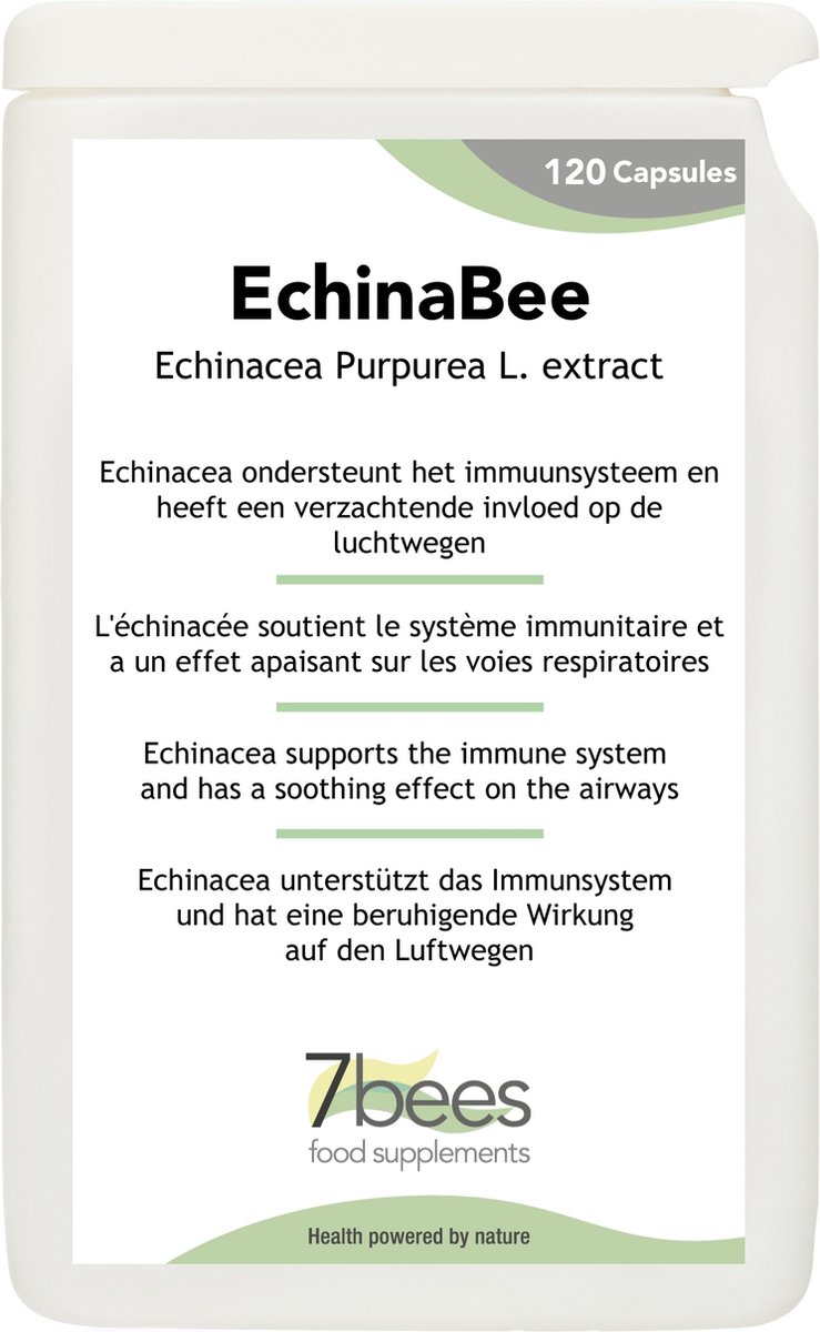 Goedkoopste 7Bees | Echinabee 120 capsules | Echinacea zonder hulpstoffen - Vegan - Versterkt de natuurlijke weerstand