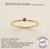 Soraro Birthstone Ring | Januari |17mm | 14K Goldplated | Goud | Cadeau Voor Haar | Cadeau Voor Vriendin | Verjaardag Cadeau | Moederdag Cadeau | Cadeau Ideeën