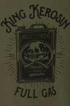 King Kerosin T-Shirt Full Gas Watercolour Olive-XL
