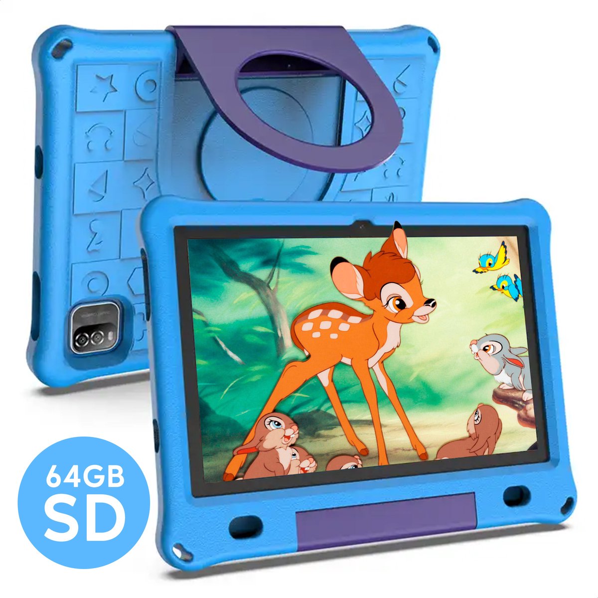 Kindertablet Vanaf 3 jaar Tablet Kinderlaptop 10 inch Tablet kinderen 64 GB - Ouderlijk toezicht - Lange levensduur - complete set met extra accessoires