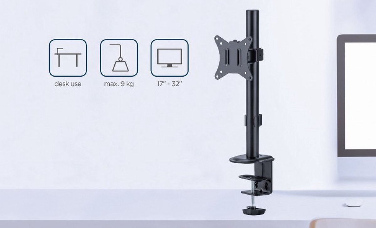 Gembird MA-D1-02 Monitorarm 17-32 inch Zwart