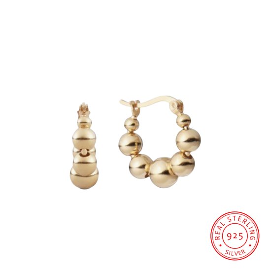 Borasi Bubble Hoops Earrings | Goud | 18K Goldplated | Sterling 925 Zilver | Bubbel Oorbellen | Dames Oorbellen | Elegante Oorbellen | Cadeau Voor Haar | Verjaardag Cadeau | Moederdag Cadeautje