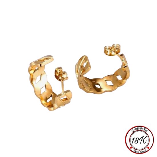 Boucle d'oreille chaîne Borasi | Plaqué or 18 Gold | Élégant | Cadeau femme | Fête des mères | Cadeau de fête des mères |