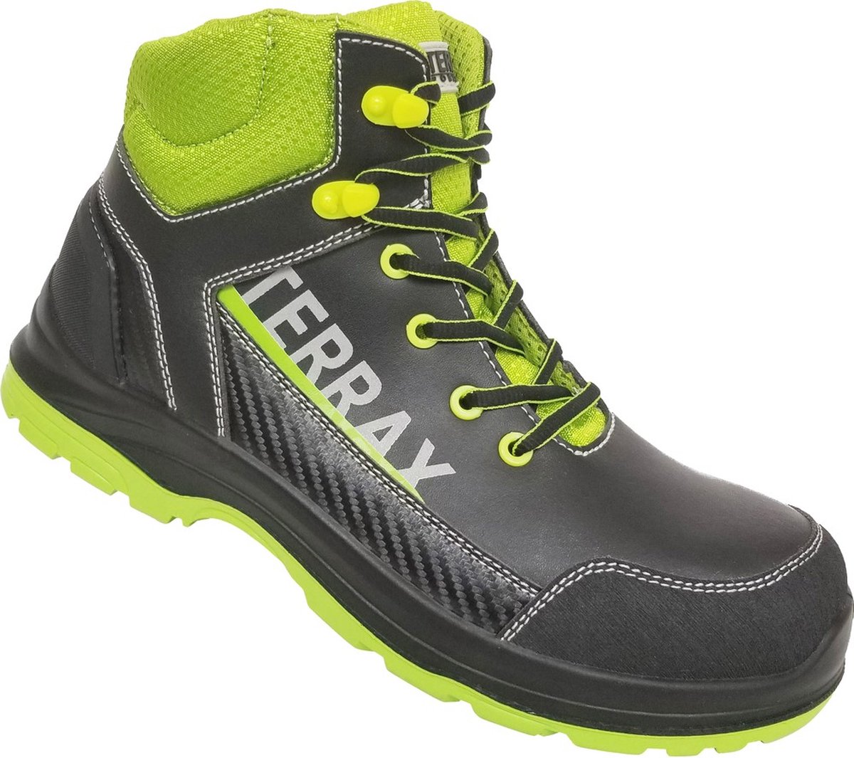 Terrax Workwear Sicherheits Stiefel Schwarz/Limette-42
