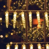 Guirlandes Lumineuse LED Siècle des Lumières de Éclairage de Noël Extérieures Intérieures avec Télécommande Lumières de Noël Éclairage de fête - Noël - 40 Glaçons IP44 8 modes 10m 40LEDs blanc chaud