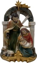 Crèche Joseph, Marie et l'enfant Jésus avec mouton K431