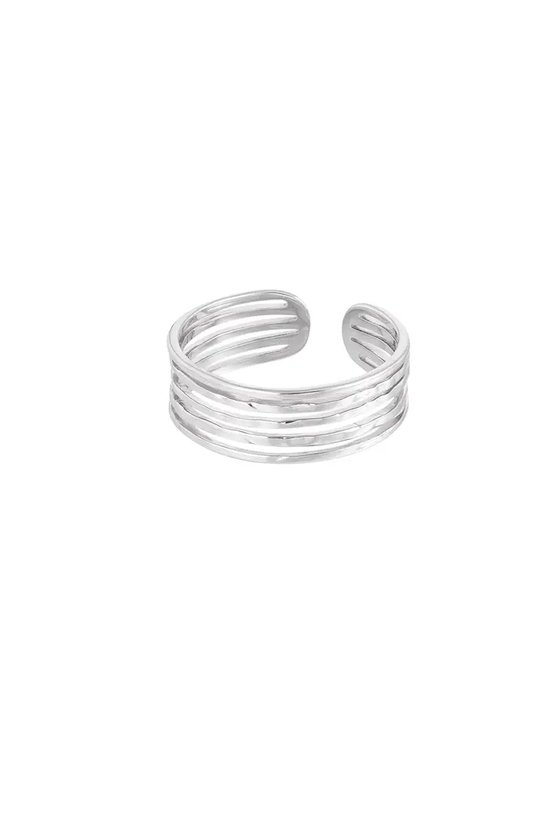 Ring 5 thin layers - Yehwang - Ring - One size - Stainless Steel - Zilver